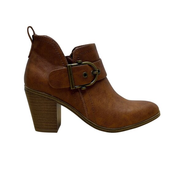 Baretraps Karina Women’s Brown With Buckle Detail Heeled Ankle Boots Size 6M